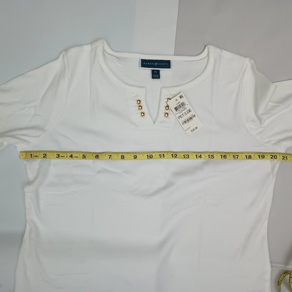 Karen Scott White core Womens Tops. PET/LGE - Picture 5 of 9